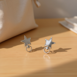 Portachiavi Ilan Star 25x35mm Colore Argento Set da 2 Pezzi - Product Image 2