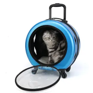 彩色便携式宠物拉杆袋透明猫郊游袋宠物用品宠物手提袋