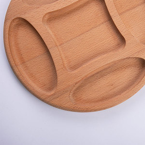 Versatile Prices 30cm Natural Beech Wood 5 Separate Compartment Section <b>Snack</b> Serving <b>Tray</b> - Product Image 4