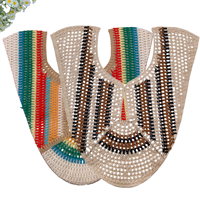Applique en dentelle crochetée en organza beige, noir et argenté, motif floral, broderie 3D pleine couverture, pour empeigne de chaussure et décoration de vêtement