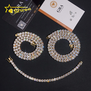 Spedizione Veloce da Magazzino USA Collana Tennis in Moissanite da 5mm in <span class=keywords><strong>Argento</strong></span> 925 con Certificato GRA <span class=keywords><strong>Catena</strong></span> Tennis Iced Out in Moissanite da <span class=keywords><strong>Uomo</strong></span> - Product Image 6