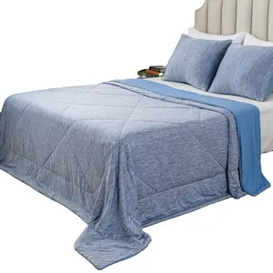 QSY Cooling Comforter-Cooling Summer Blanket -Cooling Eco-Friendly, Breathable - Machine Washable Cool Lightweight Comforter