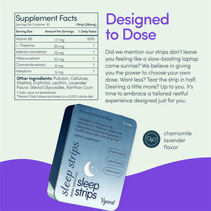 Tiras Orales Veganas Naturales para Dormir con Melatonina + L-teanina, Sabor a Manzanilla y Lavanda, a Base de Plantas, Cero Calorías, OEM/ODM - Product Image 2