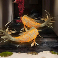 Lustre suspendu en forme de poisson personnalisé, grande lampe suspendue pour restaurant, salle de banquet, décoration de faux plafond
