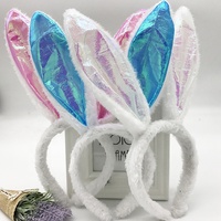 Serre-tête Pliable en Fourrure à Paillettes Brillantes avec Longues Oreilles de Lapin pour Noël et Pâques, Collection Automne-Hiver 2025 – Accessoire Cheveux Adorable