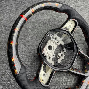 Volante deportivo de alta calidad para <span class=keywords><strong>Honda</strong></span> 11 Gen <span class=keywords><strong>Civic</strong></span> HRV tipo D, venta directa de fábrica, fibra de carbono con costura roja - Product Image 6