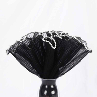 Papier d'emballage en maille ondulée plissée à motif floral et perles, recyclable, pour emballage de bouquets, anniversaires, fête des mères, fournitures pour fleuristes