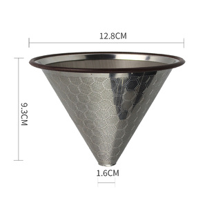 <span class=keywords><strong>Filtre</strong></span> à café en acier inoxydable réutilisable pour 1-2 tasses, sans papier, facile à nettoyer, maille fine pour une extraction douce - Product Image 2