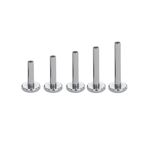 Anodized phẳng trở lại labret Bông tai xuyên bài viết thanh 16G Phụ nữ cổ điển ăn mặc nội bộ ren ASTM F136 Titan bên 2024 - Product Image 2