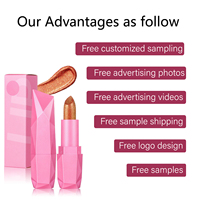 Lipstik Berubah Warna Pearl Matte Diamond Tube Glossy Produk Kecantikan Bibir