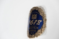 Étiquette de vin en étain de pewter en gros, autocollante, personnalisée, en aluminium embossé, étiquette de vin doux, étiquette en métal de Bourgogne