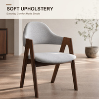 Chaise de salle à manger de style nordique, cadre en bois d'hévéa avec revêtement en simili cuir, finition noyer, meubles de maison 53x53x76cm
