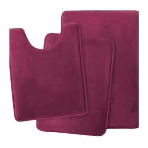 Ensemble de tapis de bain Cangming 3 pièces gris en polaire corail antidérapant et absorbant pour salle de bain, style moderne et simple - Product Image 5