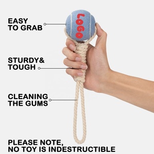 Hovicaed Nouveauté 2025 : Balle de tennis interactive pour animaux de compagnie, jouet à mâcher en caoutchouc pour le nettoyage des dents, jouet de traction pour chien, jouet en corde pour chien - Product Image 2