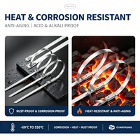 Attaches-câbles en acier inoxydable CHCC 304, 4,6*300 mm, robustes, autobloquantes, en métal, résistance à la traction de 100 kg, échantillon gratuit, CE RoHS