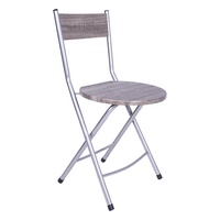 Chaise de table d'extérieur en fer au design classique Chaise pliable en métal et bois en MDF
