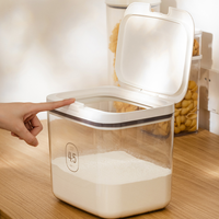Récipient de stockage de riz avec couvercle Pop-to-Flip Récipients de stockage de sucre de farine de 5,5 L grands conteneurs de stockage de nourriture réutilisables