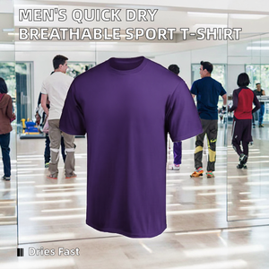 Men's Solid Breathable Quick Dry Sporty Jersey 180 Grams <b>T</b>-<b>Shirt</b> Gym Running Teamwear 100% <b>Polyester</b> Blank Short Sleeve Regular - Product Image 2