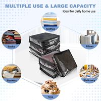 Sacs de rangement transparents à fermeture éclair Texpack, sacs de rangement en plastique pour pulls, lot de 6, organiseur de vêtements pour couvertures, pulls, draps, édredons