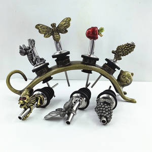 Accesorios Creativos para Bar, Vertedores de Botellas con Forma de Animales Personalizados, Vertedor de Vino de Metal, Boca de Vino de Aleación de Zinc, Vertedor de Vino con Forma de Uva, <span class=keywords><strong>Manzana</strong></span> y Calavera - Product Image 1