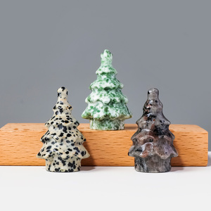 Mini Ornement de Sapin de Noël en Cristal, <span class=keywords><strong>Sculpture</strong></span> d'Arbre en <span class=keywords><strong>Pierre</strong></span> Naturelle Sculptée, Décoration de Bureau de Noël, Cadeau - Product Image 6