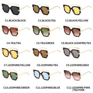 Gafas de Sol Cuadradas Extra Grandes de Aleación con Logotipo Personalizado 2025, Lentes Transparentes con Degradado Oceánico Retro, Protección UV400 para Hombre y Mujer - Product Image 6