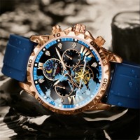 Jam Tangan Pria Binbond B3103 3103 Model Terbaru, Tali Silikon Berkualitas Tinggi, Tahan Air, Jarum Bercahaya, Sport Kasual