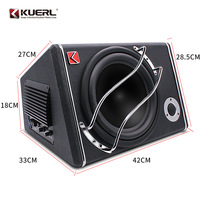 Subwoofer Audio Voiture Max Puissance 1200W 12V 10 Pouces, Subwoofer Actif Trapézoïdal pour Voiture