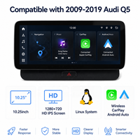 Système multimédia automobile Linux à démarrage rapide de 10,25 pouces avec CarPlay sans fil Android Auto pour Audi Q5 8R 2008-2017 Écran tactile IPS GPS