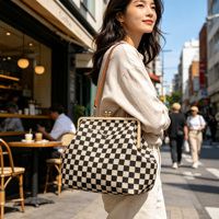 Sac à main à carreaux de design tendance, pochette classique grande capacité, sac à bandoulière pour les soirées et les occasions sociales