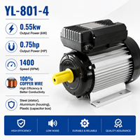 Moteur à induction monophasé haute efficacité YL-801-4 0,55 kW 0,75 CV 1400 tr/min à faible bruit AC