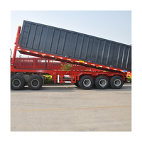 Heavy Duty 3 essieux Cargo Transport de marchandises sèches Camion Conteneur 28ft Arrière Dump Semi Remorque