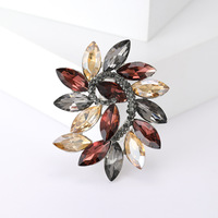 Bros Kristal Marquise Spiral Swirl Berlapis Emas, Pin Rhinestone Warna Campuran Bentuk Vortex Vine, Hadiah Pernikahan, Pesta, Jas, Mantel