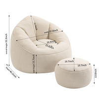 Vente en gros de poufs rembourrés en mousse, fauteuil de canapé, repose-pieds paresseux confortable avec literie en tissu rembourré, fournisseur de poufs