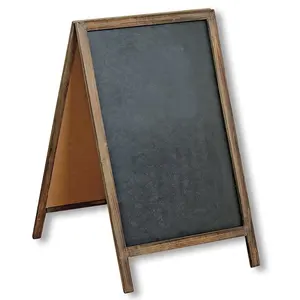 Luckywind复古木制黑板，乡村可折叠木质黑板，自由站立折叠木制A框架黑板出售