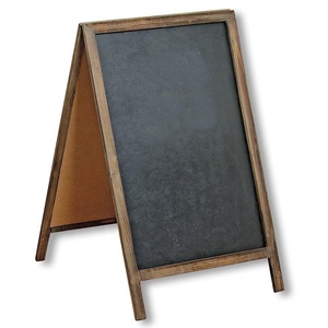 Lavagna in legno sostenibile e MDF con cornice a doppia faccia in stile cavalletto lavagna per menu annunci matrimoni e uso domestico - Product Image 2