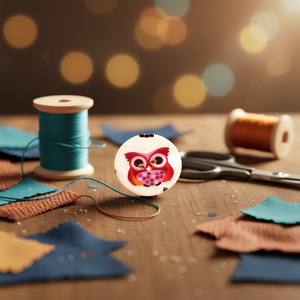 Bottone Decorativo in Madreperla Ilan 30mm con Design a Gufo per Forniture Artigianali - Product Image 2