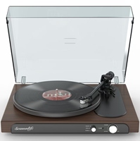 Tocadiscos Todo en Uno con Sonido de Alta Fidelidad, Plato Antideslizante y Aguja MM