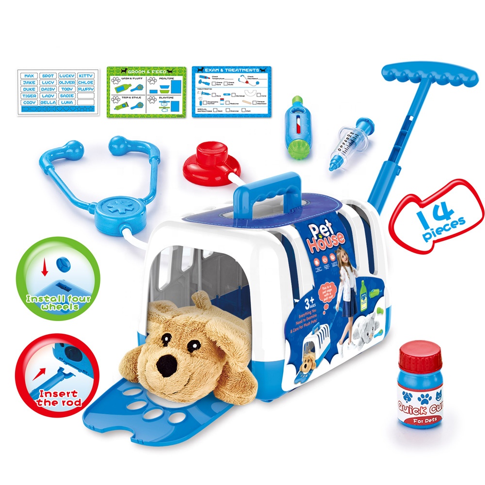 Детский игровой домик, ролевые игрушки, Дошкольное обучение, 14 шт., забота о домашних животных, медицинский игровой набор, игрушки, доктор