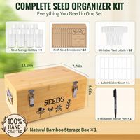 Intarsio Große Bambus Holz Stoff Samen Lagerung Organizer Box Doppels chicht Dichtung Design 304 Edelstahl Sicherheits schloss Griffe