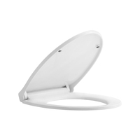 HUANGBO Couvercle de siège de toilette à fermeture lente en plastique PP blanc de haute qualité, forme D, accessoires sanitaires pour salle de bain