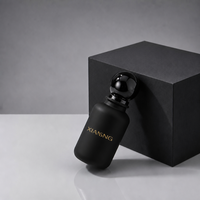 Flacon de parfum personnalisé avec logo pour les propriétaires de marques, cadeau de voyage, 30 ml, 50 ml, 100 ml, flacon en verre noir givré avec vaporisateur