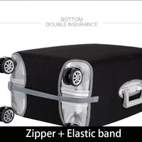 Vente chaude Logo Personnalisé Imprimé Spandex Élastique Couverture De Bagage Polyester Valise Couverture avec Fermeture À Glissière pour Voyager