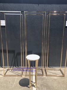 Wedding Tall Shiny 2 Meters Rose Gold Square Metal <strong>Plinth</strong> <strong>Stand</strong> - Product Image 2