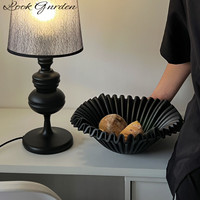 Assiette en céramique noire rétro pour la décoration de table/assiette à fruits, décoration et rangement pour la maison