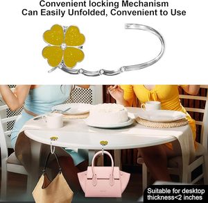 Sac de table pliable avec crochet, sac à suspendre pour femme avec pochette en velours, idéal pour mariage et anniversaire - Product Image 6