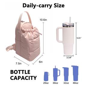 Mini sac à dos matelassé en nylon rose personnalisé avec poche à cordon, service OEM ODM pour les marques de mode et les commandes en gros - Product Image 4