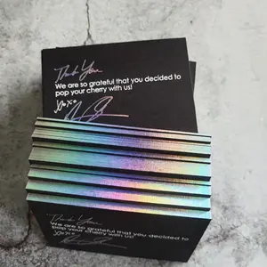 Tarjetas personalizadas de lujo, tarjetas de visita holográficas de estampado de aluminio arcoíris, sin letras - Product Image 5