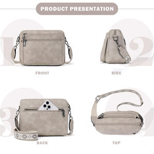 Bolso Bandolera de <span class=keywords><strong>Mujer</strong></span> en Piel Sintética con Cierre de Cremallera, Cartera Integrada Mediana, Correa Ancha Ajustable y Forro de Poliéster - Product Image 5