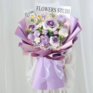 2025 nuevo 100% regalos creativos hechos a mano producto tejer ramo grande flores de ganchillo de algodón para regalos de cumpleaños de boda - Product Image 2
